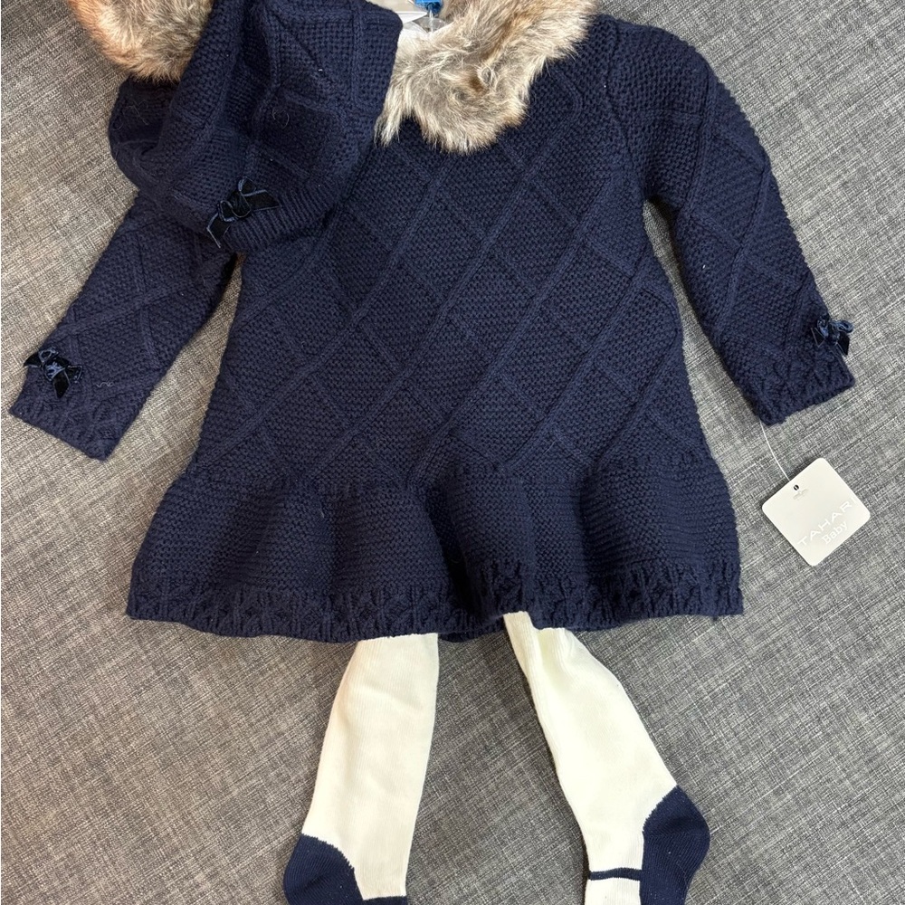 Tahari Baby Navy Knit Outfit